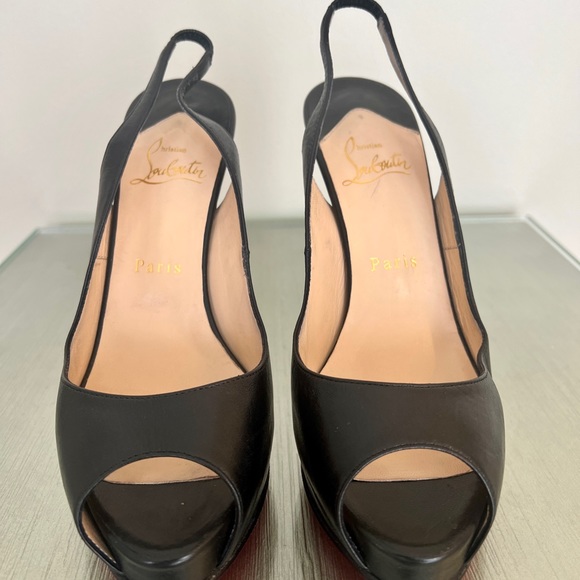 Christian Louboutin Black Prive 120 Peep toe size 38 (8) - Picture 6 of 8